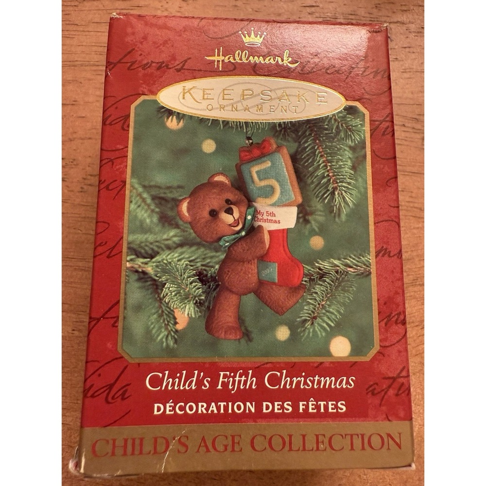HALLMARK 1996-CHILD'S‎ 5TH CHRISTMAS- Ornament EUC